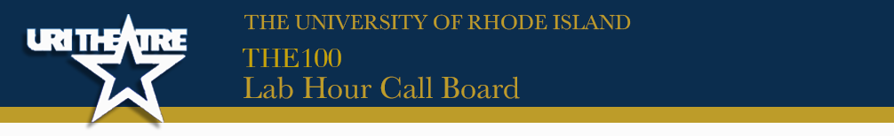 URI Theatre Lab Hours